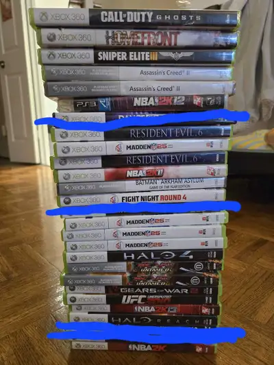 Xbox 360 Games Used $10 Each, View more