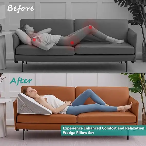 Bedluxe Adjustable Wedge Pillow Set – Orthopedic Memory Foam in Bedding in St. Catharines - Image 8