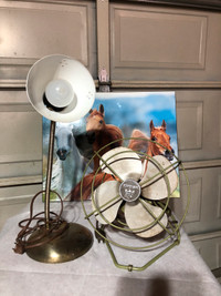 Vintage art deco lamp and fan