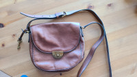 Fossil crossbody tan brown leather purse