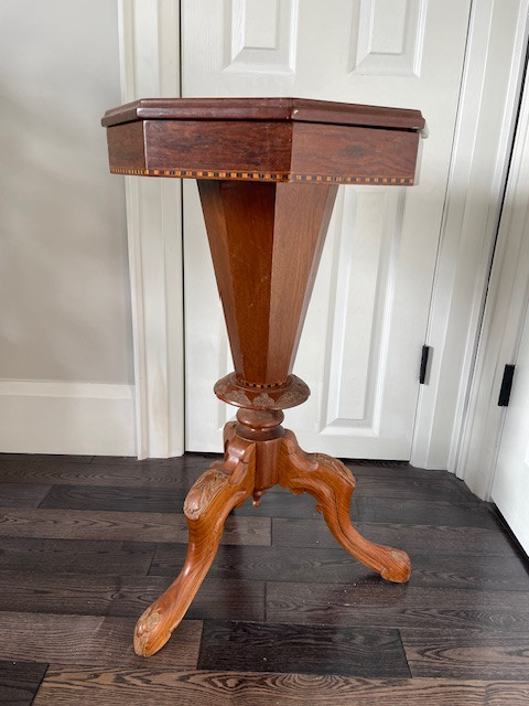 Victorian Wood Trumpet Sewing Table in Other Tables in Oshawa / Durham Region - Image 3