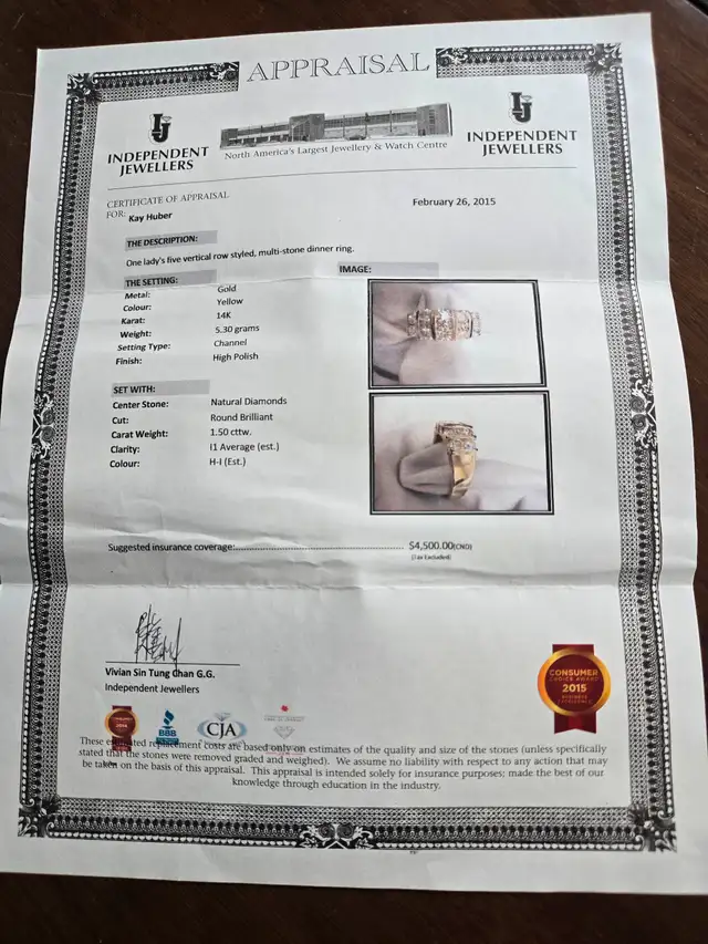 Estate Sale Diamond & Gold Ring63738353313795123