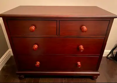 Pottery barn Catalina dresser , side table lamp, and guard rail, View more