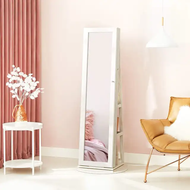 360 Degree Swivel Jewelry Cabinet, High Full Length Mirror, Lock in Home Décor & Accents in Markham / York Region - Image 4