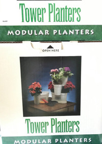 NIB black modular Planters (4 planters + 1 drip tray)