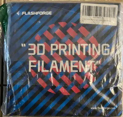 Flashforge ABS Pro filament. Yellow, 1.75mm, 1.0kg. Box is damaged, filament is still vacuum sealed...