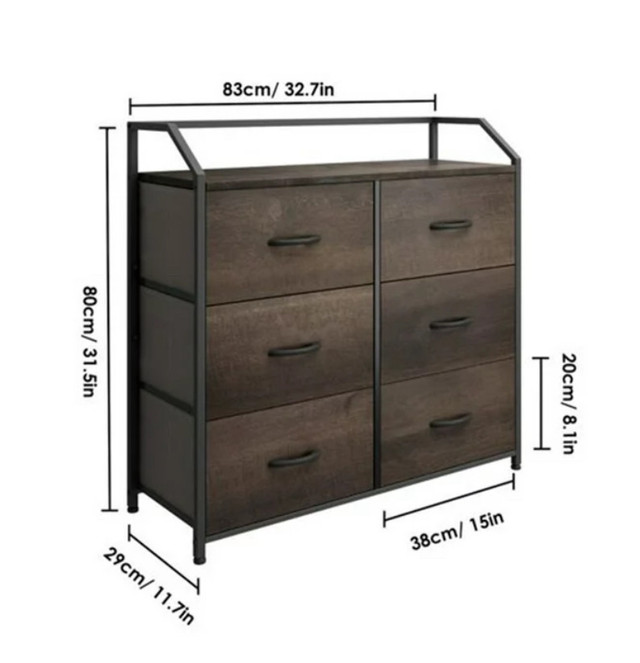 Dresser Storage Chest - Sturdy Metal Frame, Wood Top & Handles  in Dressers & Wardrobes in Kitchener / Waterloo - Image 4