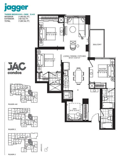 Spacious 3 bedroom + den, 3 bathroom condo (1181 sq ft) available for $4000 from May 1 to August 31...