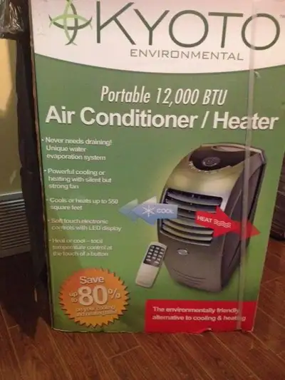 BRAND NEW - Kyoto Environmental Portable AC - 12,000 BTU, Exhaust Hose and Window Kit for sale (Pict...