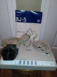 USED Canon BJ-5 Bubble Jet Printer With Manual, Adapter and Cabl