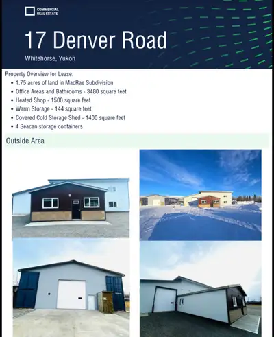 1.75 Acres of Land in McRae Subdivision Offices and Bathrooms- 3480 sq ft. Heated Shop - 1500 sq ft...