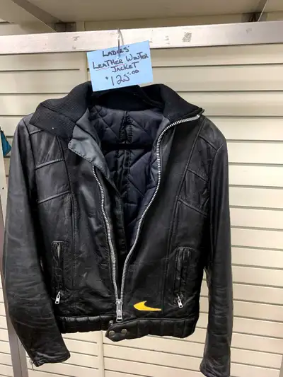 Ladies leather snowmobile jacket size small in excellent condition To see or try on, visit plum locc...