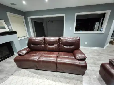 Leather furniture power recliners, coffee and console table must go $350 OBO