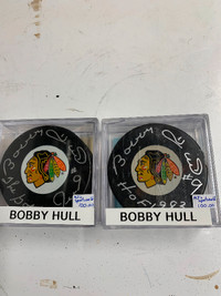 Bobby Hull autographed hockey puck