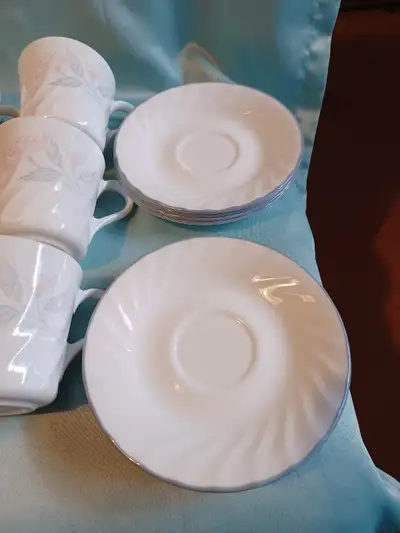 Corelle Pink Trio cups and saucers, View more