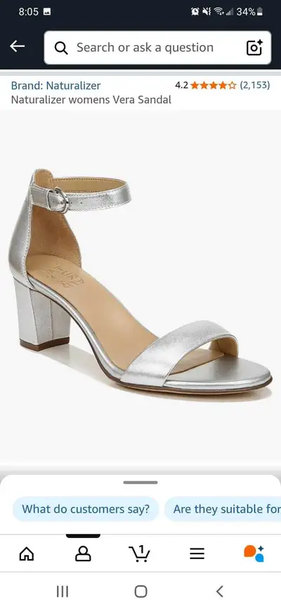 Naturalizer Vera Sandal Size 7.5W Worn Once, View more