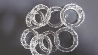 8 pretty glass napkin rings