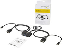 2 Port USB VGA Cable KVM Switch with Remote Switch - USB Powered