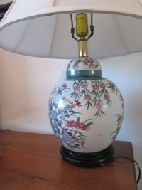 Vintage,Chinese Porcelain Vase Floral Motif Table Lamp 26"