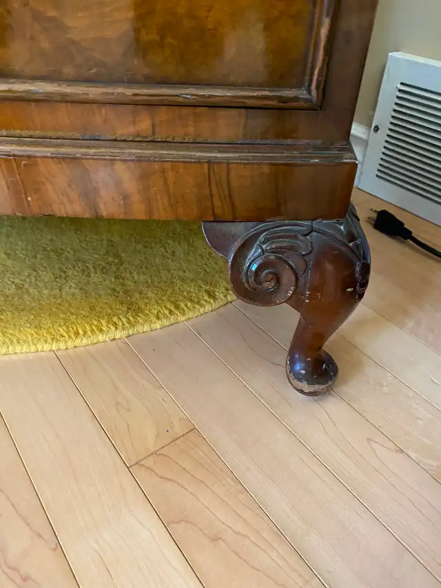 Vintage Burled-Wood Armoire / Highboy Dresser in Dressers & Wardrobes in Strathcona County - Image 4