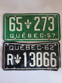 PLAQUE AUTOMOBILE DÉCORATIVE DU QUÉBEC / VINTAGE 1957 à 1978