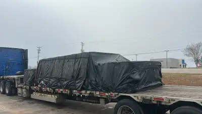 SIZE 24’X19’ with 8’X8’ flap …all 3 lumber tarps has 8’X8’ FLAP ..NEED IT GONE ASAP .. GOT IT A MONT...