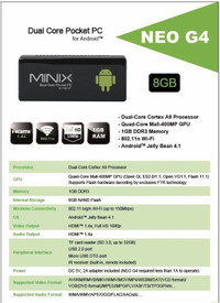 Minix NEO G4 TV Media Stick 1GB RAM/8GB Internal StorageFlashed