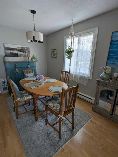 Antique Solid Wood Dining Table & Chairs, View more