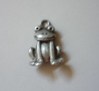 Vintage Pewter Frog Charm/ Frog Pendant