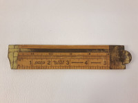 12 in Lufkin number 372R boxwood and brass antique folding ruler