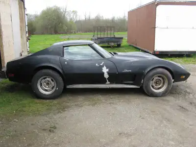 have a 75 vette parts car , stock 350, automatic plus c3 vette frame with rear damage, 1500.00 for a...