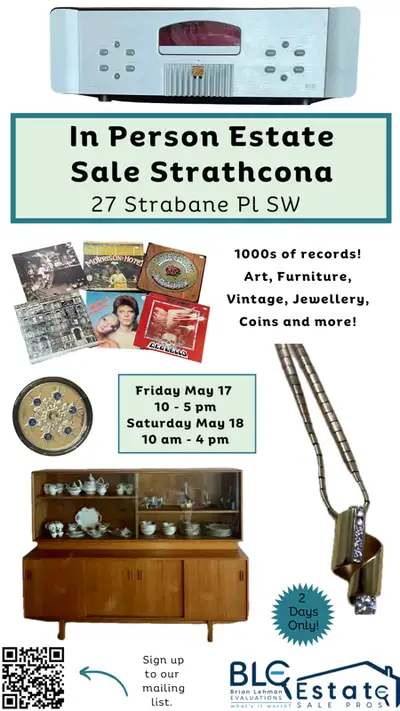 IN PERSON ESTATE SALE - Strathcona 2 days only!