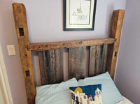 Double bed from reclaimed barn wood