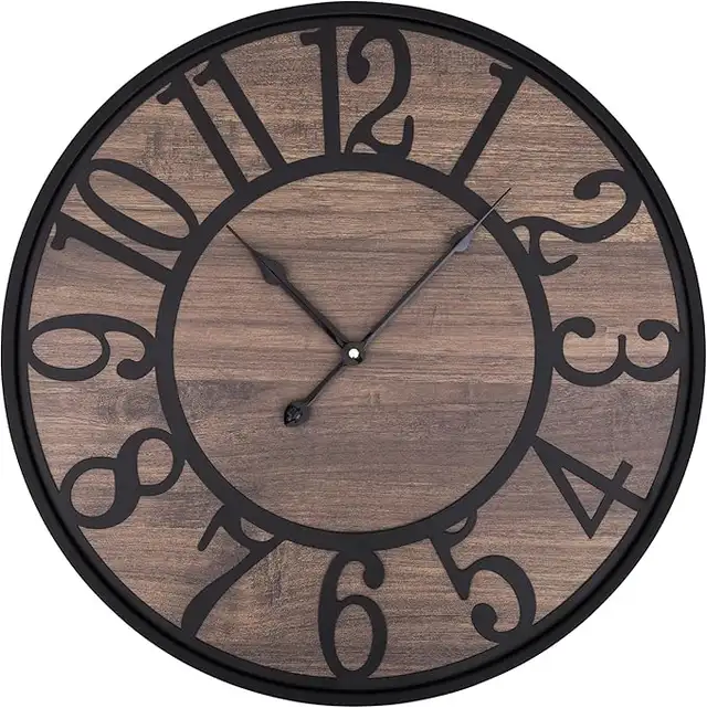 LEIKE Large Wall Clocks for Living Room,Battery Operated 24 Inch in Home Décor & Accents in Ottawa - Image 2