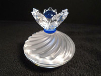 SWAROVSKI CRYSTAL  Blue Flower Candleholder & Jewel Box
