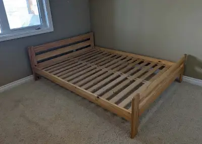 Delivery$: Queen sz solid wood bed frame , View more