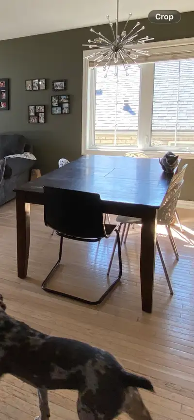 Solid wood table - large + small (leaf), View more