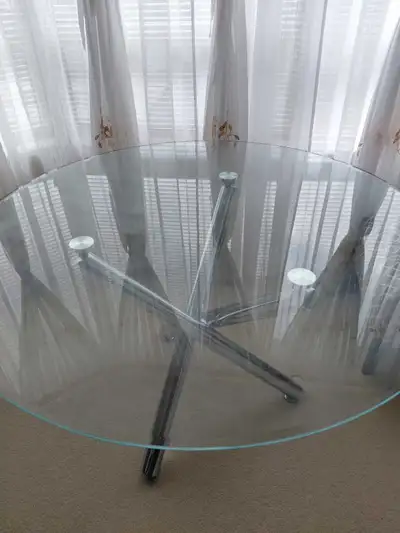 ROUND GLASS DINING TABLE, View more