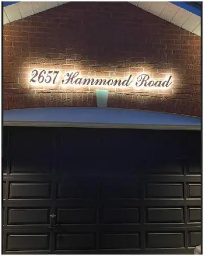 LED Script Number Home Address Cursive Custom Letter Modern Sign, View more