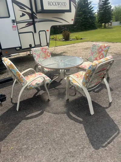 * Deck furniture, chairs, and table in excellent condition, View more