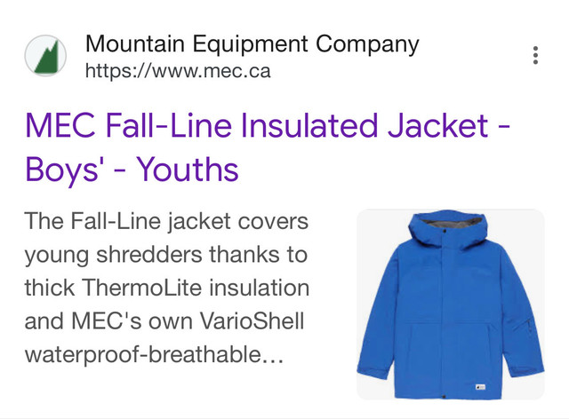 lost Youth, Blue MEC rain jacket in Lost & Found in Victoria - Image 2