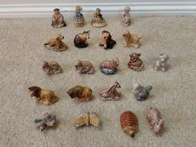 $3.50 each figure - animals and people. Cute and collectible. Total Qty 21 - Wade Whimsey Ceramic Fi...