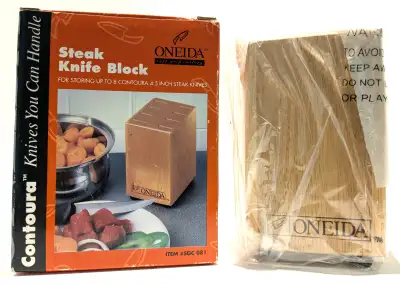 ✅ BRAND NEW Oneida Steak Knife Block - 8 slots for 4.5" knives, View more