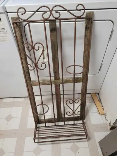 ANTIQUE WROUGHT IRON. PLANT STAND. IRON POT STAND., View more