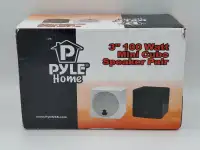 Pyle Home 3" 100 Watt Mini Cube Speaker pair black PCB3BK new