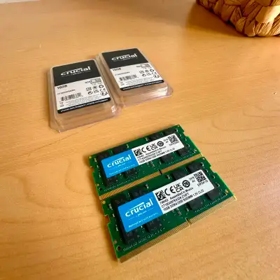 220 $ mémoire neuve laptop Crucial DDR4 32gb 3200mhz, View more