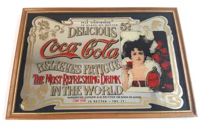 9 " x 13" Vintage Coca-Cola Delicious Relieves Fatigue Mirror, View more