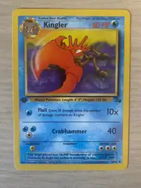 Pokemon 1st EDITION Kingler card from Fossil set MINT