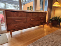Walnut Dresser 1960s Fully Refinished