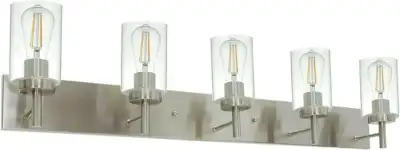 VINLUZ 5 Lights Bathroom Vanity Light Fixture Chrome Sconces Wa, View more